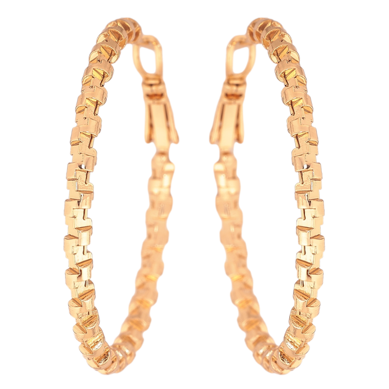 Сережки Xuping колір Позолота 18K кільця (конго) "Декоративний візерунок" ø 4см фото №24 Сережки Xuping колір Позолота 18K кільця (конго) "Декоративний візерунок" ø 4см фото №24