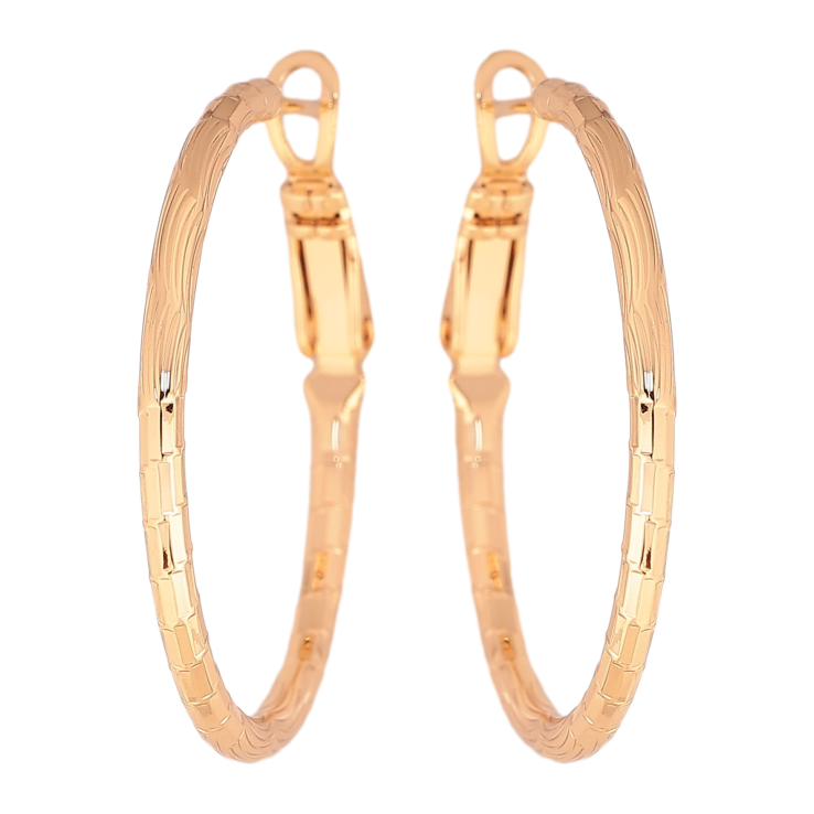 Сережки Xuping колір Позолота 18K кільця (конго) "Декоративний візерунок" ø 3см фото №21 Сережки Xuping колір Позолота 18K кільця (конго) "Декоративний візерунок" ø 3см фото №21