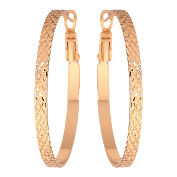 Сережки Xuping колір Позолота 18K кільця (конго) "Декоративний візерунок" ø 4см фото №25 Сережки Xuping колір Позолота 18K кільця (конго) "Декоративний візерунок" ø 4см фото №25