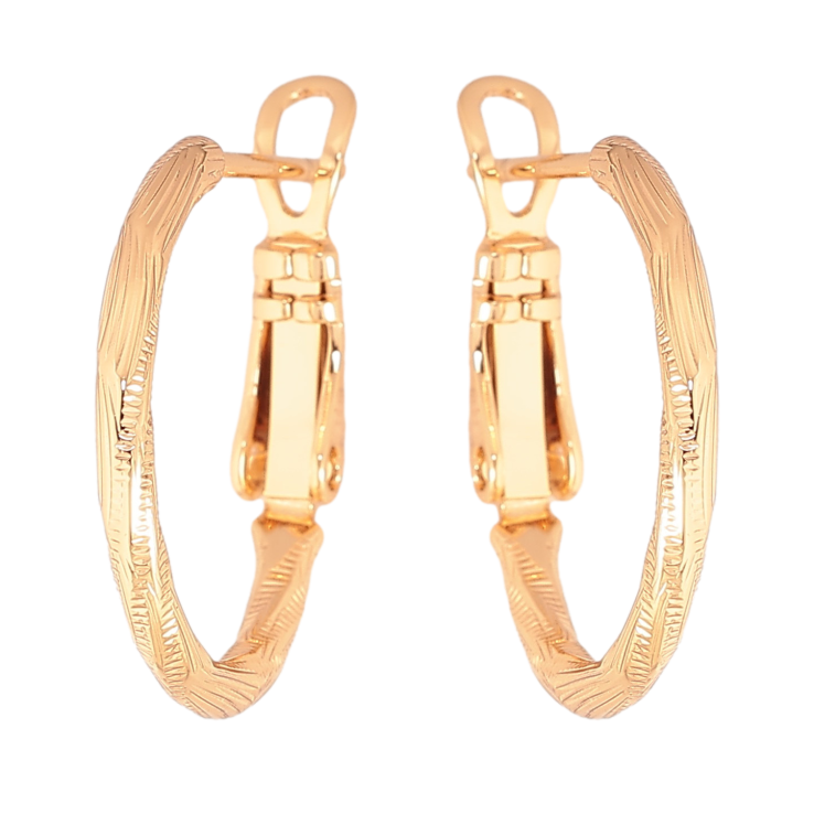 Сережки Xuping колір Позолота 18K кільця (конго) "Декоративний візерунок" ø 2см фото №19 Сережки Xuping колір Позолота 18K кільця (конго) "Декоративний візерунок" ø 2см фото №19