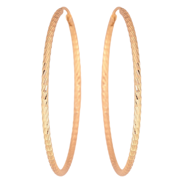 Серьги Xuping цвет Позолота 18K кольца (конго) "Декоративный узор" ø 4.8см фото №8