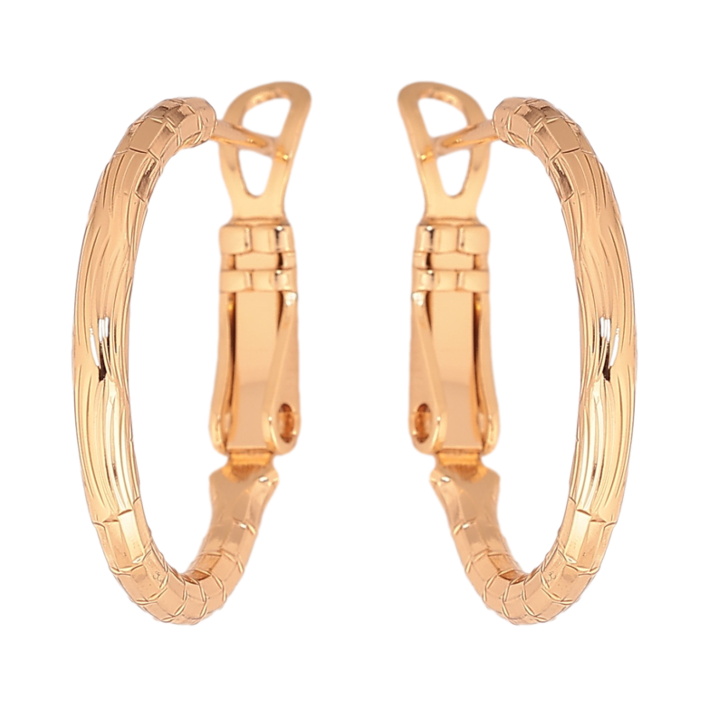 Серьги Xuping цвет Позолота 18K кольца (конго) "Декоративный узор" ø 2см фото №4 Серьги Xuping цвет Позолота 18K кольца (конго) "Декоративный узор" ø 2см фото №4