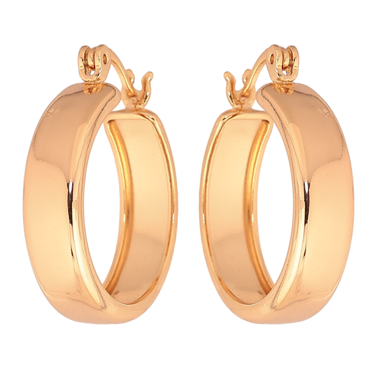 Серьги Xuping цвет Позолота 18K кольца (конго) "Широкие кольца" ø 2см фото №6