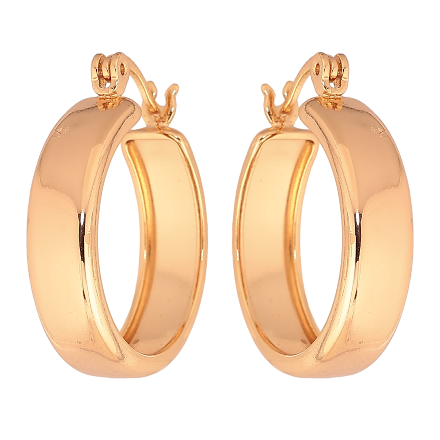 Серьги Xuping цвет Позолота 18K кольца (конго) "Широкие кольца" ø 2см фото №1