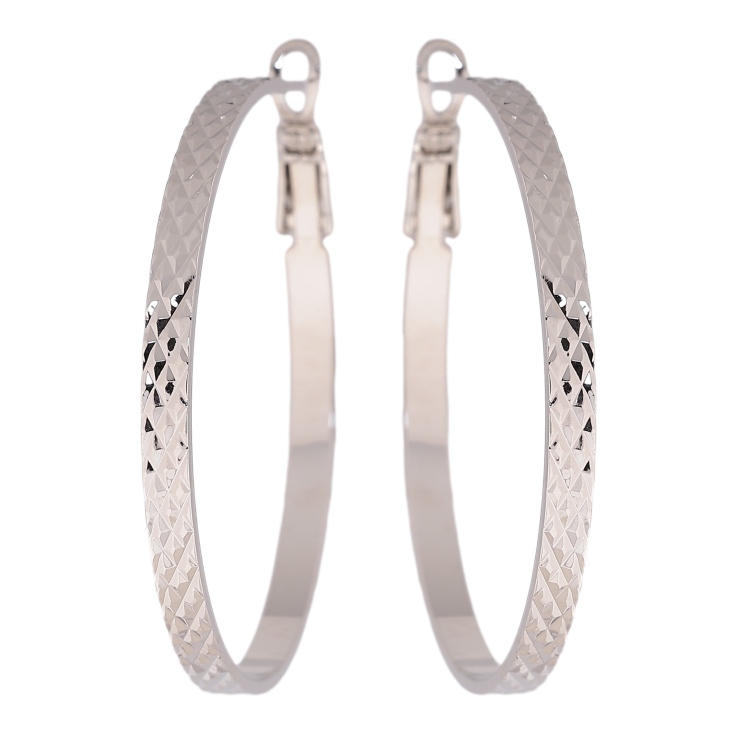 Сережки Xuping колір Родій кільця (конго) "Декоративний візерунок" ø 4см фото №15 Сережки Xuping колір Родій кільця (конго) "Декоративний візерунок" ø 4см фото №15