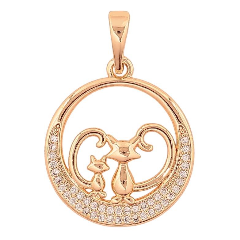 Кулон Xuping M&L колір 18K "Котики" для ланцюжка до 6мм фото №1 Кулон Xuping M&L колір 18K "Котики" для ланцюжка до 6мм фото №1