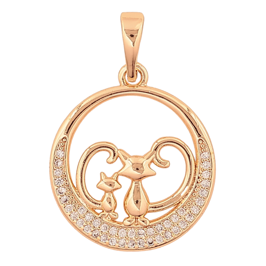 Кулон Xuping M&L колір 18K "Котики" для ланцюжка до 6мм фото №1 Кулон Xuping M&L колір 18K "Котики" для ланцюжка до 6мм фото №1