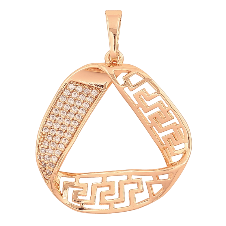 Кулон Xuping M&L цвет 18K "Меандровая линия с инкрустацией кристаллами" для цепочки до 6мм фото №1