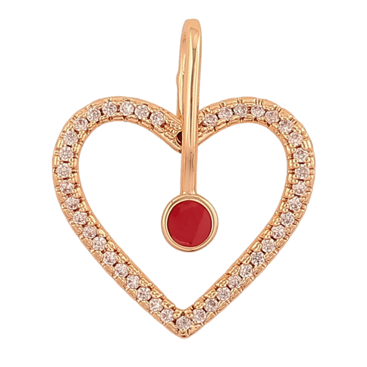 Кулон Xuping M&L колір 18K "Серце з кристалами і червоною емаллю" для ланцюжка до 4мм фото №19