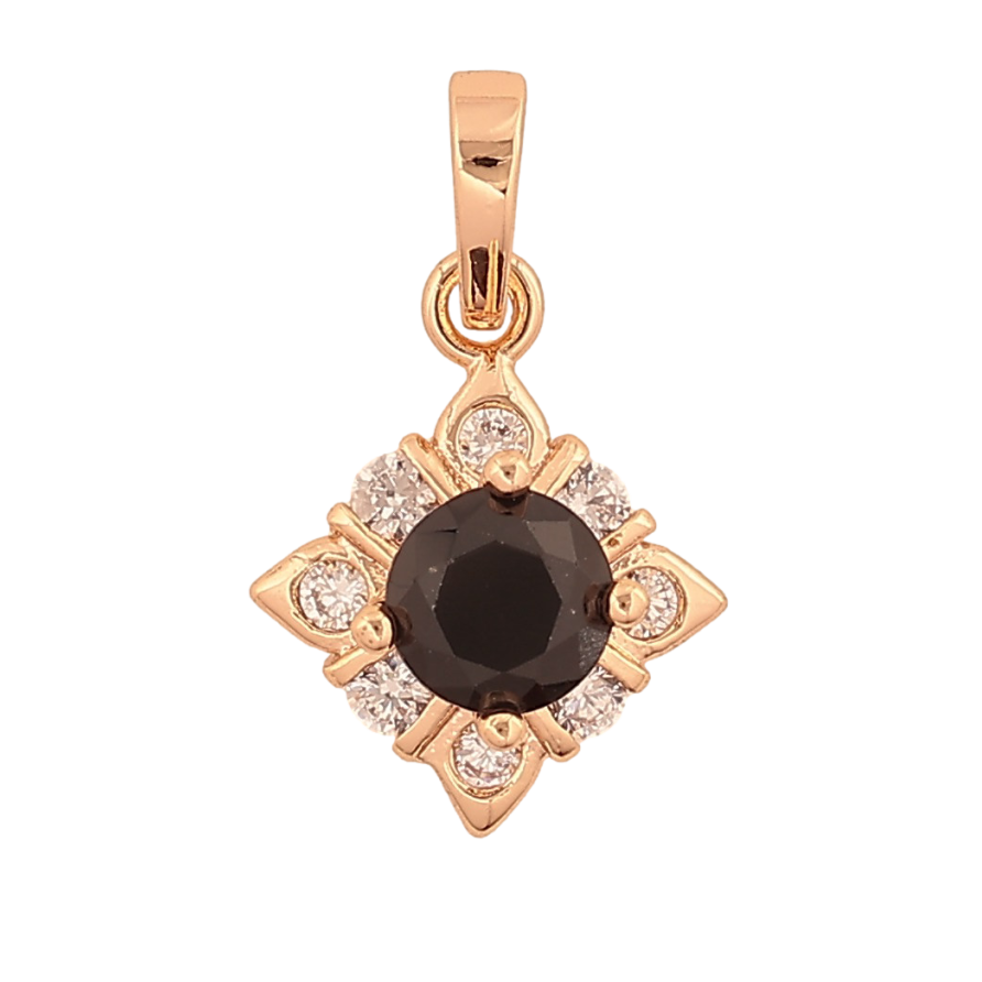 Кулон Xuping M&L цвет 18K "Ромбовая подвеска с черным кристаллом" для цепочки до 5мм фото №1 Кулон Xuping M&L цвет 18K "Ромбовая подвеска с черным кристаллом" для цепочки до 5мм фото №1