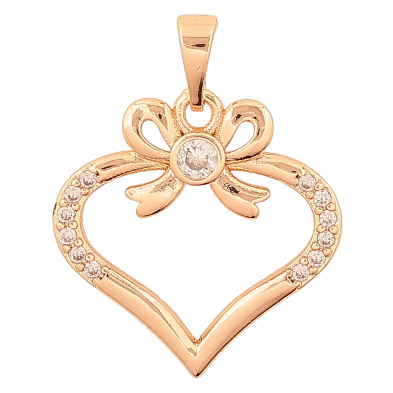 Кулон Xuping M&L колір 18K "Серце з бантом" для ланцюжка до 5мм фото №1