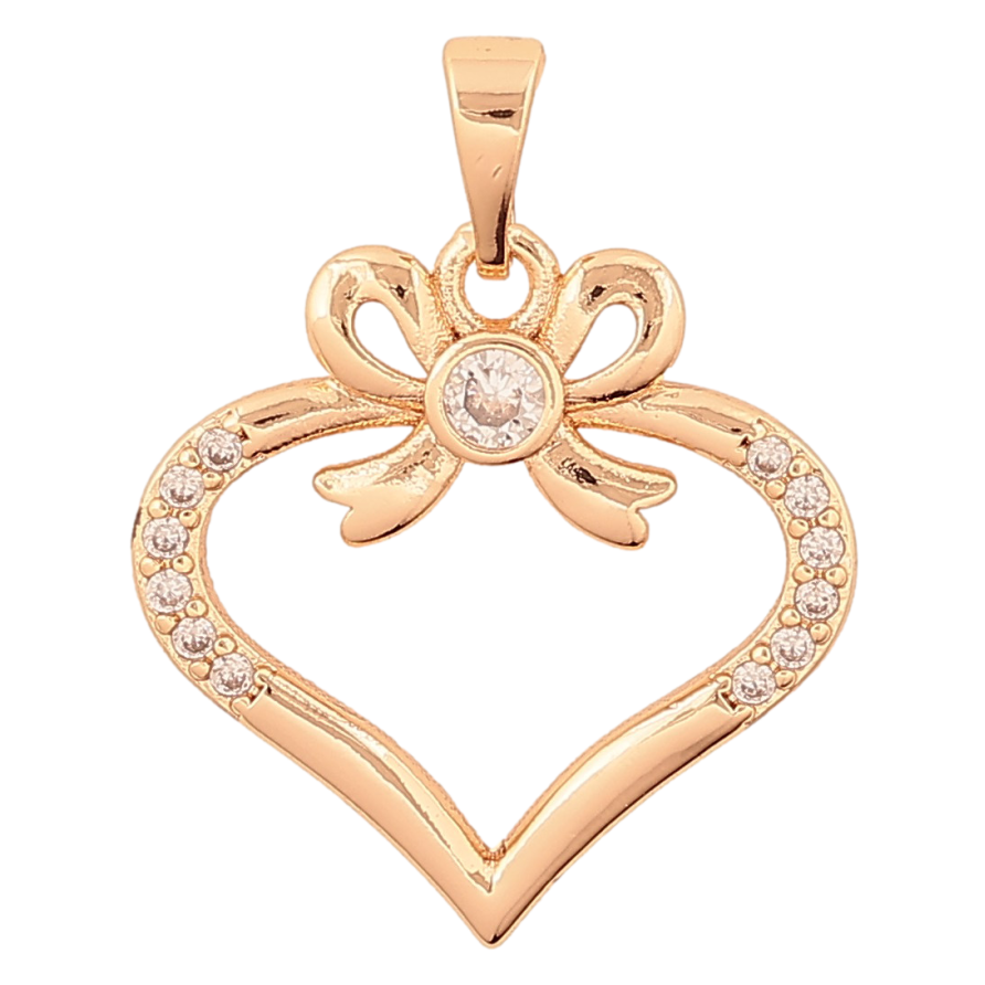 Кулон Xuping M&L колір 18K "Серце з бантом" для ланцюжка до 5мм фото №1