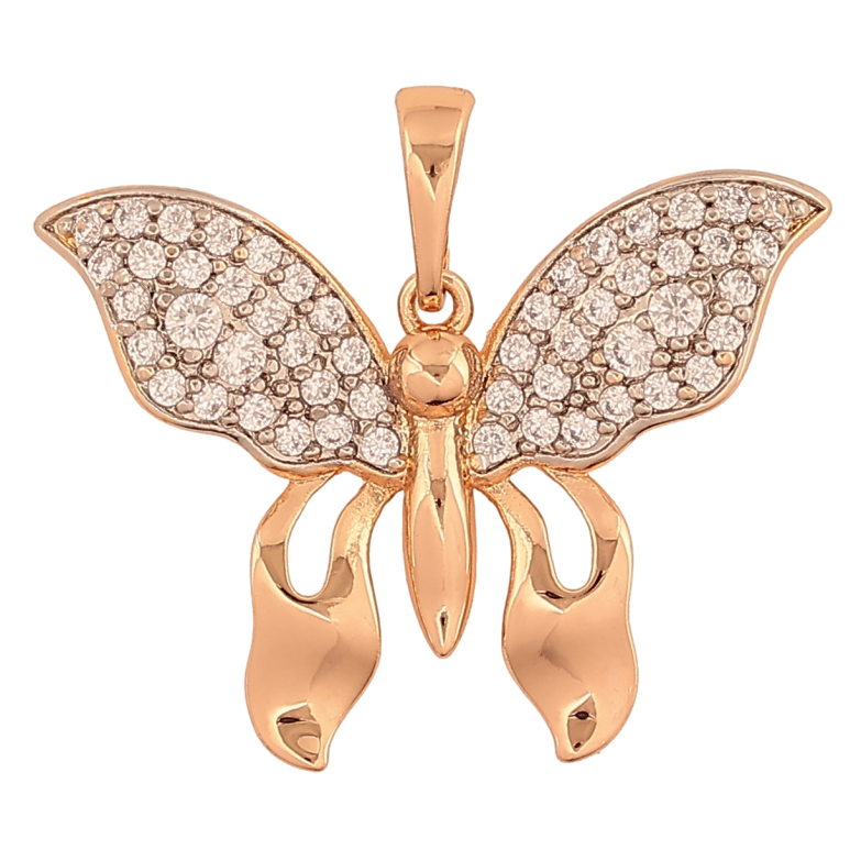 Кулон Xuping колір Позолота 18K + Родій "Метелик" для ланцюжка до 6мм фото №1