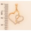 Кулон Xuping колір Позолота 18К "Сердечки з кристалами" для ланцюжка до 7мм фото №2