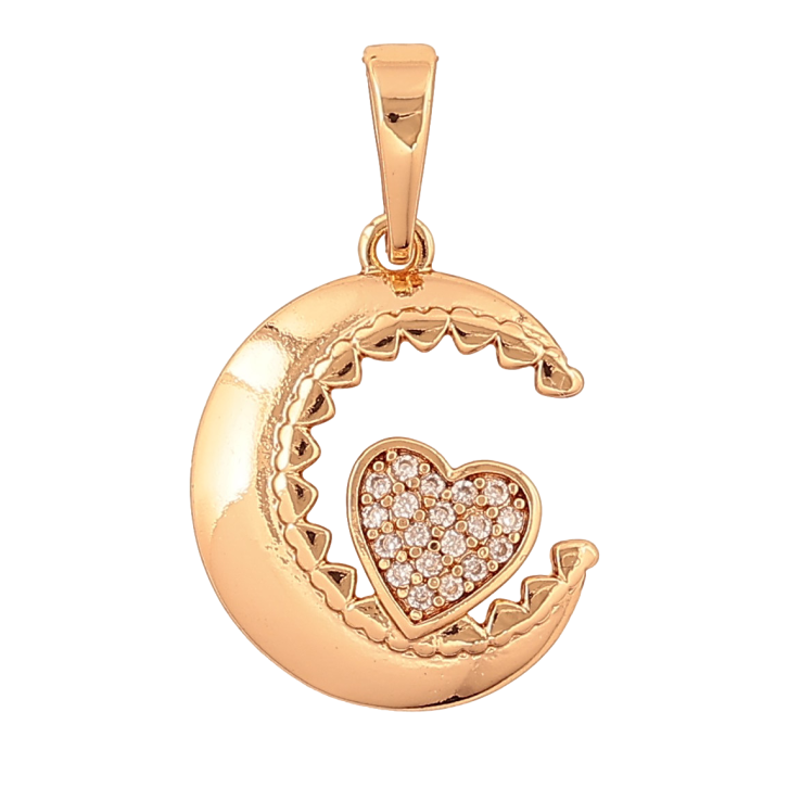 Кулон Xuping цвет Позолота 18K "Полумесяц с сердечком" для цепочки до 6мм фото №17