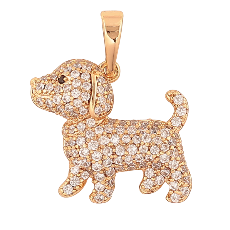Кулон Xuping цвет Позолота 18K "Собачка с инкрустацией кристаллами" для цепочки до 6мм фото №1