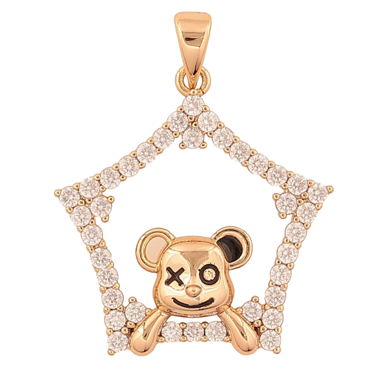 Кулон Xuping цвет Позолота 18K "Мишка" для цепочки до 4мм фото №1