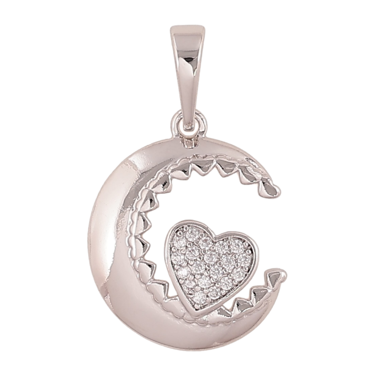 Кулон Xuping колір Родій "Півмісяць із серцем" для ланцюжка до 6мм фото №8