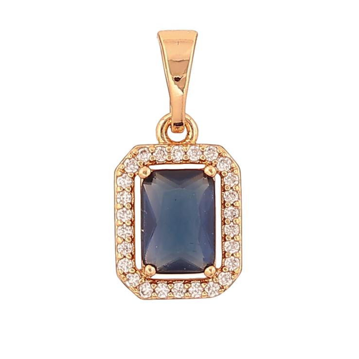 Кулон Xuping колір Позолота 18K "Синій кристал в обрамленні" для ланцюжка до 5мм фото №9