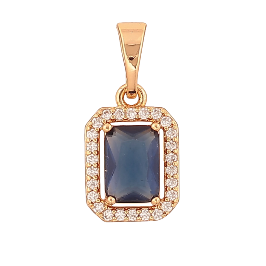 Кулон Xuping колір Позолота 18K "Синій кристал в обрамленні" для ланцюжка до 5мм фото №1