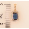 Кулон Xuping колір Позолота 18K "Синій кристал в обрамленні" для ланцюжка до 5мм фото №2