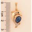 Кулон Xuping колір Позолота 18K "Дельфін з синім кристалом" для ланцюжка до 6мм фото №2