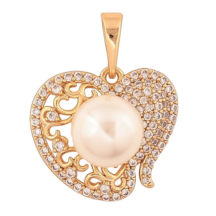 Кулон Xuping колір Позолота 18K "Серце з інкрустацією кристалами та перлиною" для ланцюжка до 6мм фото №21