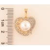 Кулон Xuping цвет Позолота 18K "Сердечко с инкрустацией кристаллами и жемчужиной" для цепочки до 6мм фото №2