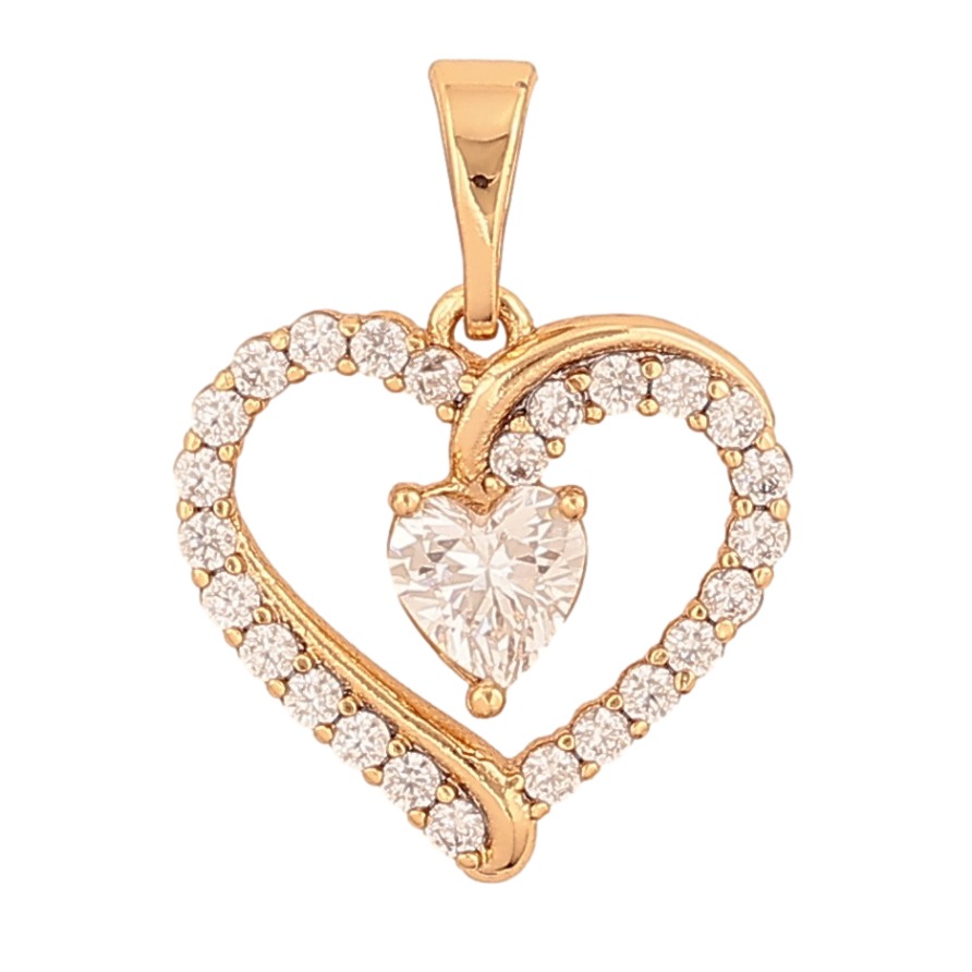 Кулон Xuping цвет Позолота 18К "Кристальное сердечко" для цепочки до 5мм фото №1 Кулон Xuping цвет Позолота 18К "Кристальное сердечко" для цепочки до 5мм фото №1