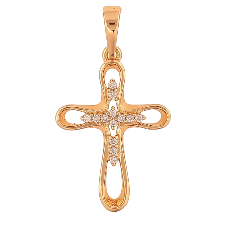 Кулон Xuping колір Позолота 18K "Хрест з  кристалами" для ланцюжка до 6мм фото №10