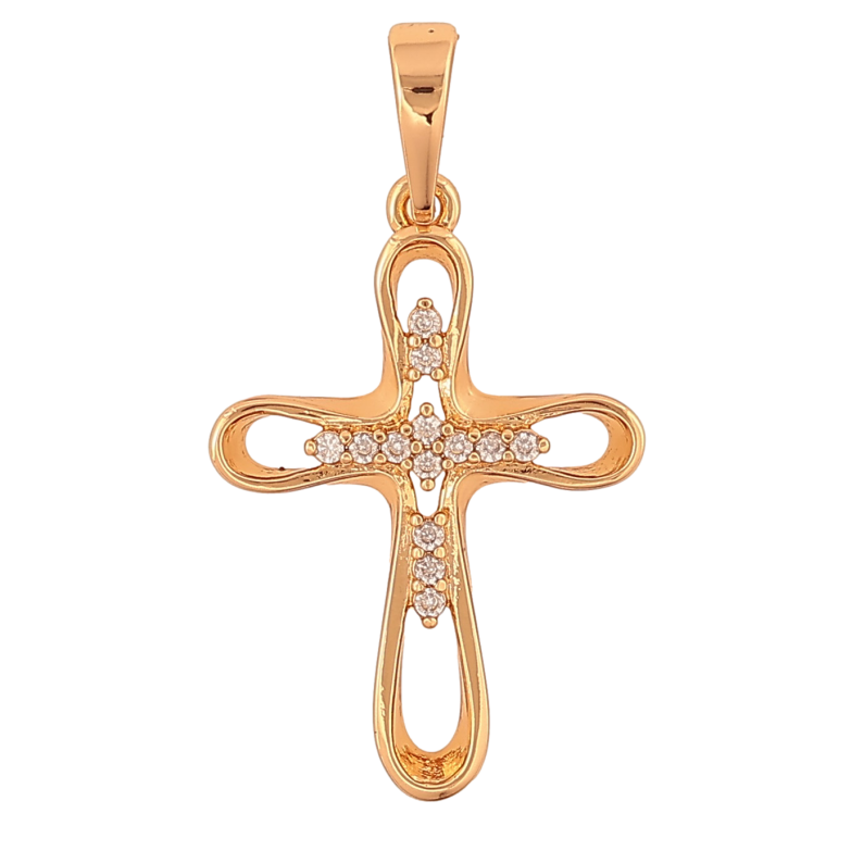 Кулон Xuping колір Позолота 18K "Хрест з  кристалами" для ланцюжка до 6мм фото №5