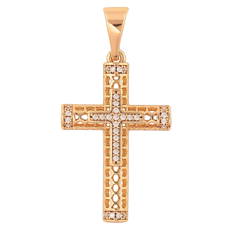 Кулон Xuping колір Позолота 18K "Хрест з кристалами" для ланцюжка до 7мм фото №11