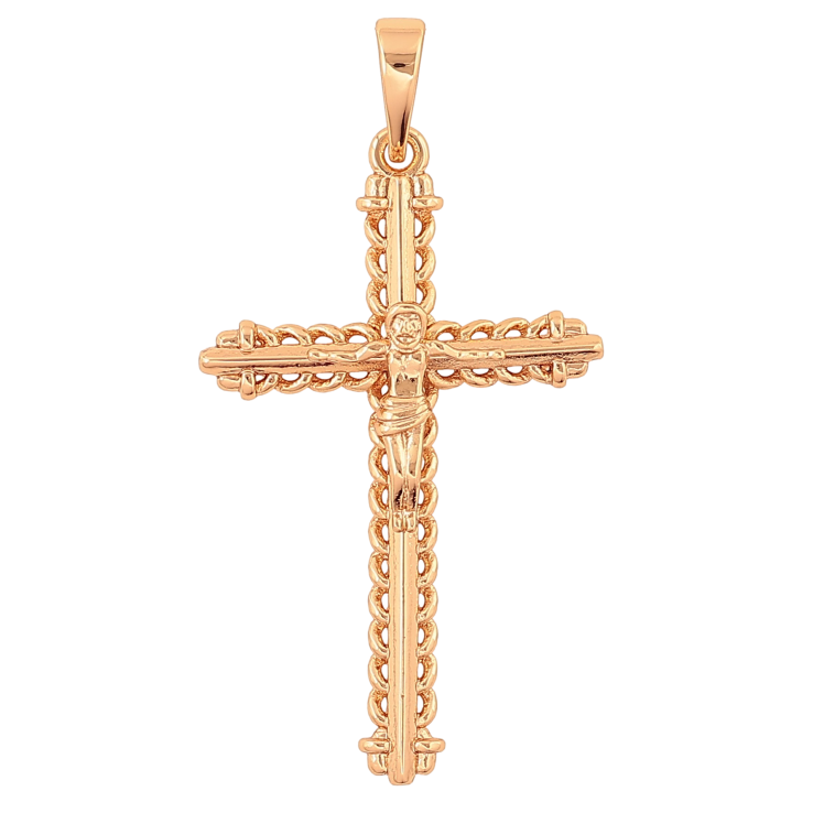 Кулон Xuping колір Позолота 18K "Хрест з Розп'яттям" для ланцюжка до 6мм фото №14