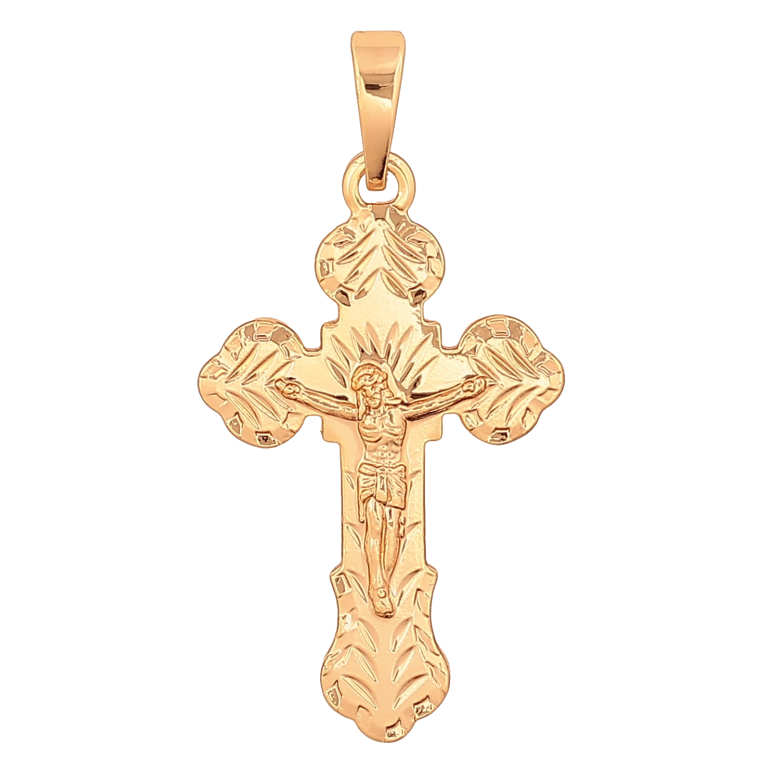 Кулон Xuping колір Позолота 18К "Хрест з Розп'яттям" для ланцюжка до 6мм фото №1
