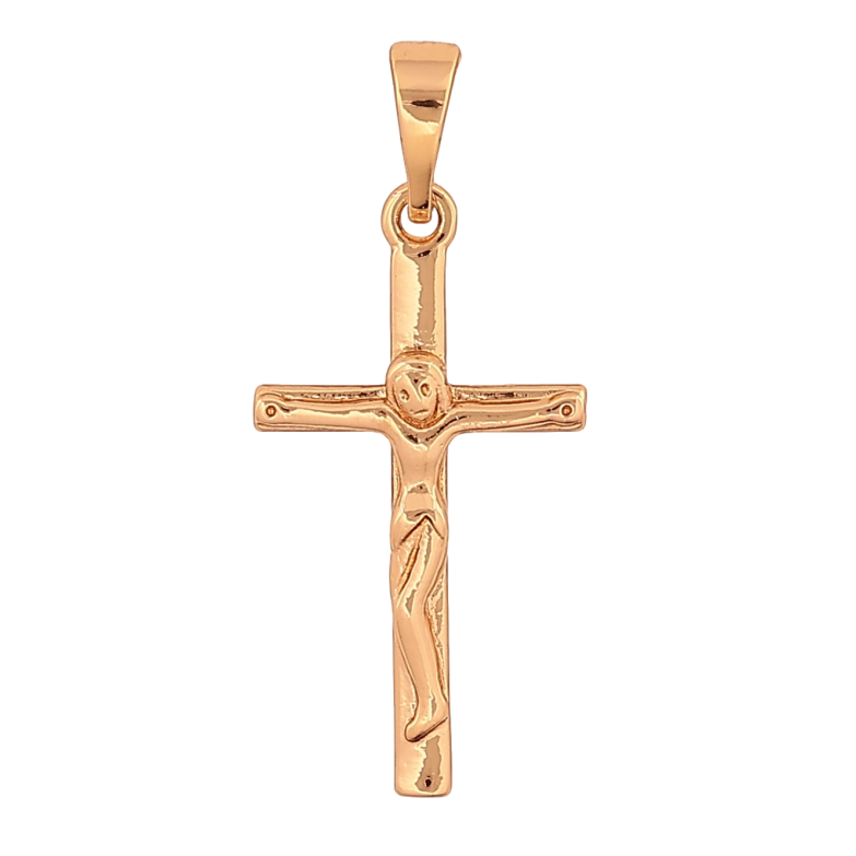 Кулон Xuping колір Позолота 18K "Хрест з Розп'яттям" для ланцюжка до 5мм фото №1