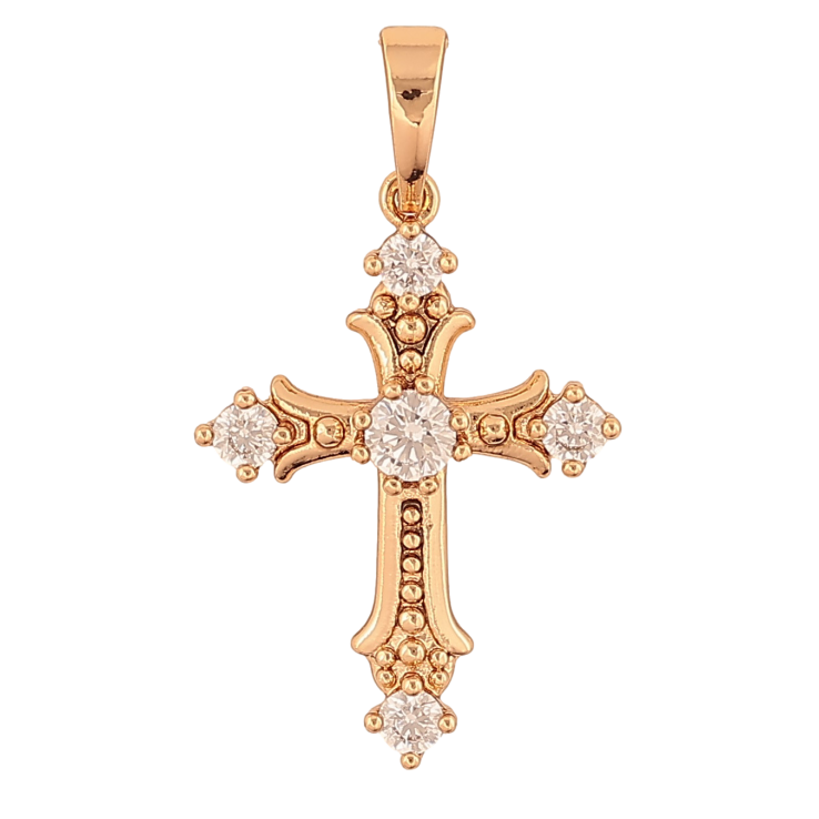 Кулон Xuping колір Позолота 18K "Хрест з кристалами" для ланцюжка до 6мм фото №11