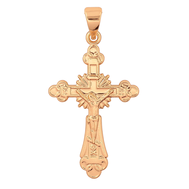 Кулон Xuping цвет Позолота 18К "Крест с Распятием и надписью Спаси и Сохрани" для цепочки до 7мм фото №25