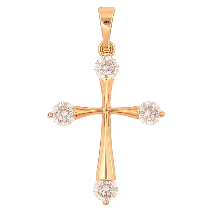 Кулон Xuping цвет Позолота 18К "Крест с кристаллами" для цепочки до 5мм фото №20