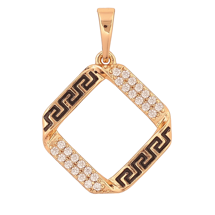 Кулон Xuping колір Позолота 18K "Інкрустація кристалами з грецьким візерунком" для ланцюжка до 6мм фото №18