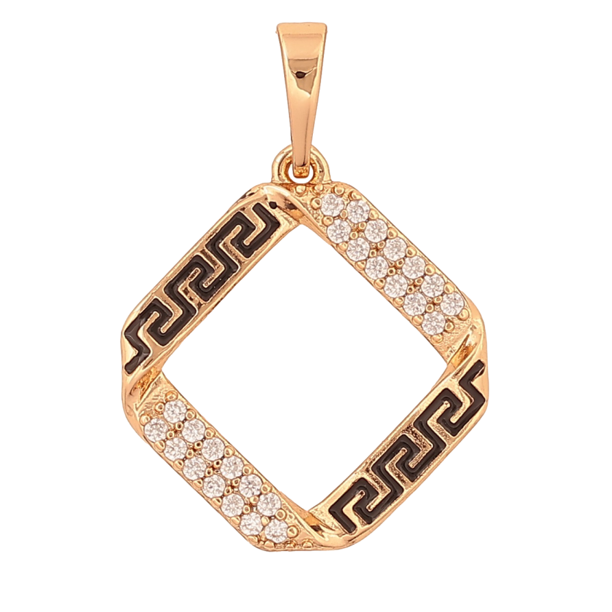 Кулон Xuping колір Позолота 18K "Інкрустація кристалами з грецьким візерунком" для ланцюжка до 6мм фото №1