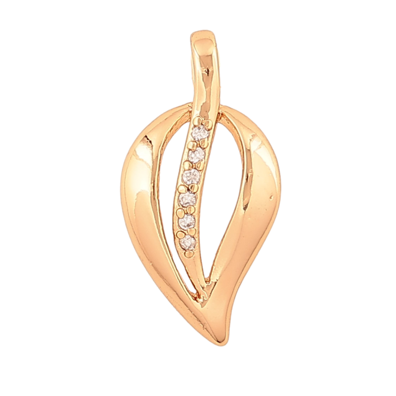 Кулон Xuping колір Позолота 18К "Листочок з кристалами" для ланцюжка до 3мм фото №1 Кулон Xuping колір Позолота 18К "Листочок з кристалами" для ланцюжка до 3мм фото №1
