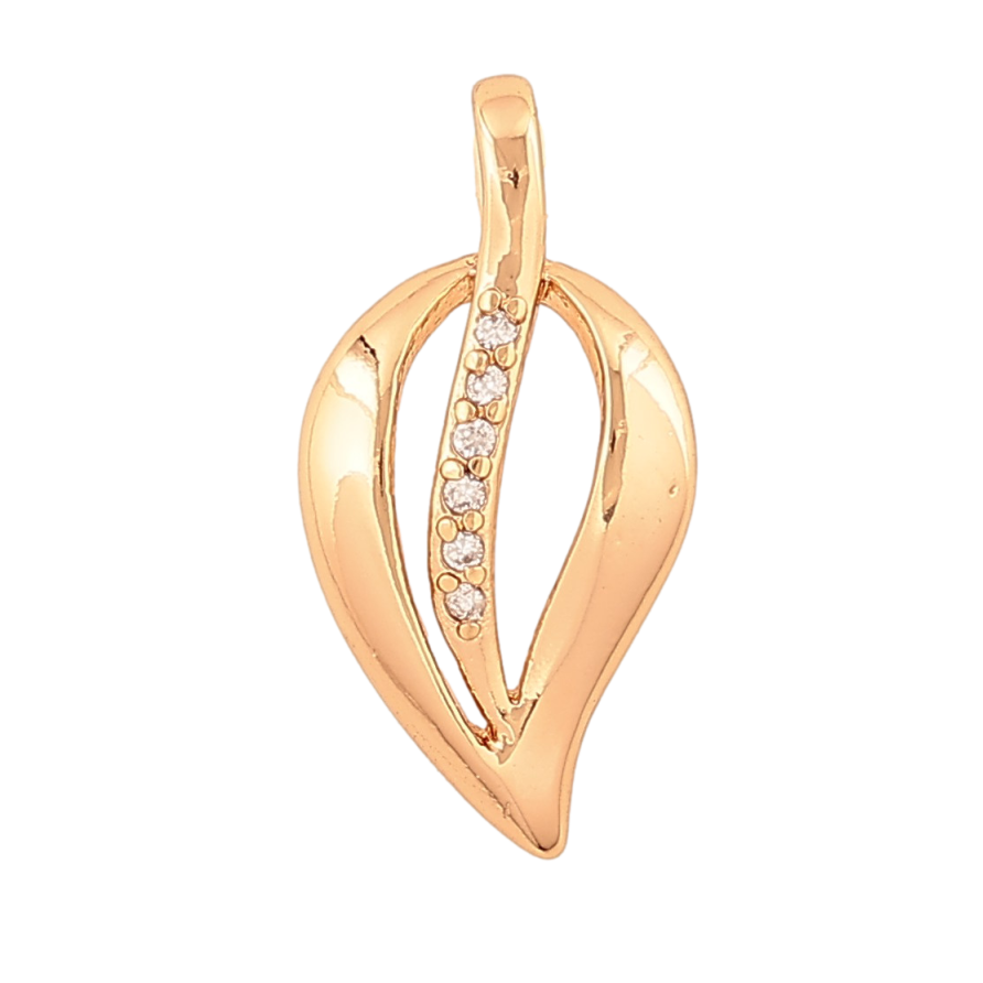 Кулон Xuping колір Позолота 18К "Листочок з кристалами" для ланцюжка до 3мм фото №1 Кулон Xuping колір Позолота 18К "Листочок з кристалами" для ланцюжка до 3мм фото №1