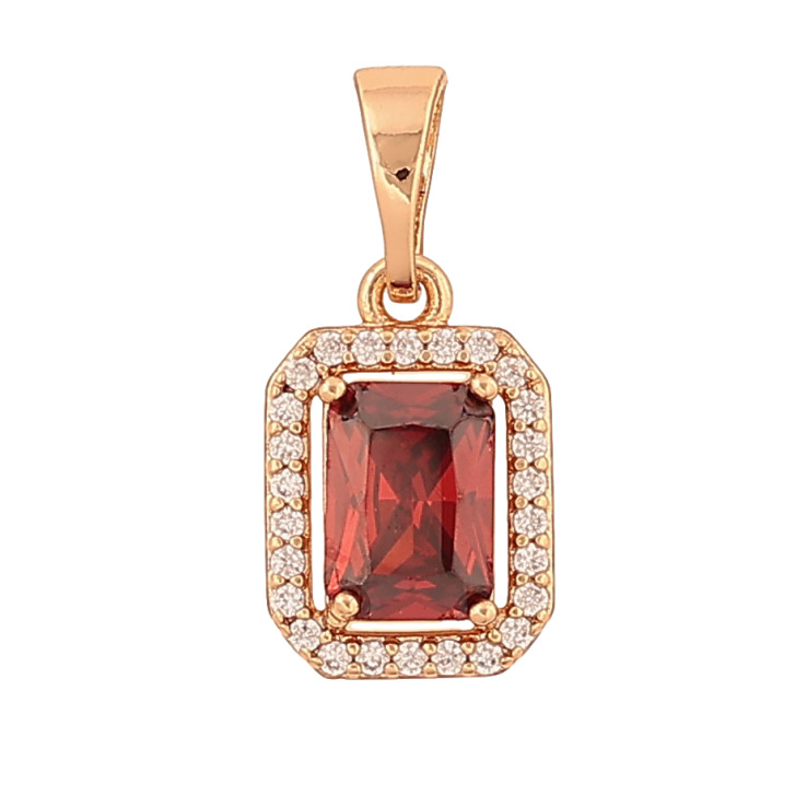 Кулон Xuping колір Позолота 18K "Червоний кристал в обрамленні" для ланцюжка до 5мм фото №13