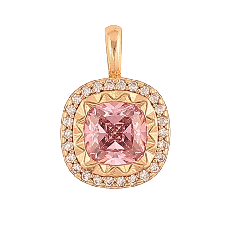 Кулон Xuping колір Позолота 18K "Рожевий кристал в обрамленні" для ланцюжка до 2мм фото №25