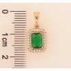 Кулон Xuping колір Позолота 18K "Зелений кристал в обрамленні" для ланцюжка до 5мм фото №2