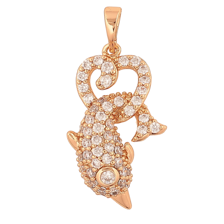 Кулон Xuping колір Позолота 18К "Серце з дельфіном" для ланцюжка до 5мм фото №15