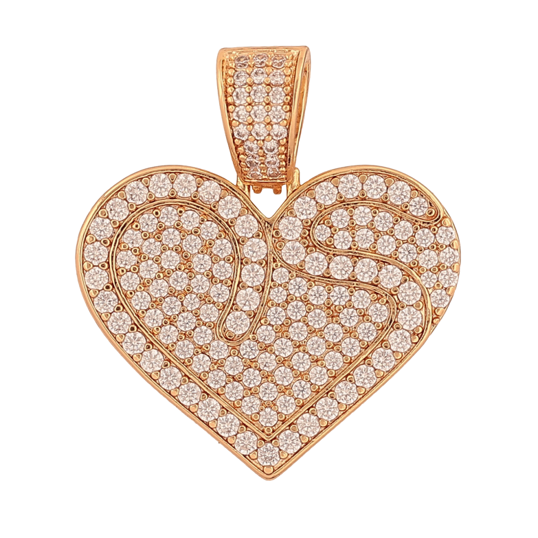 Кулон Xuping цвет Позолота 18К "Сердечко с инкрустацией кристаллами" для цепочки до 6мм фото №1