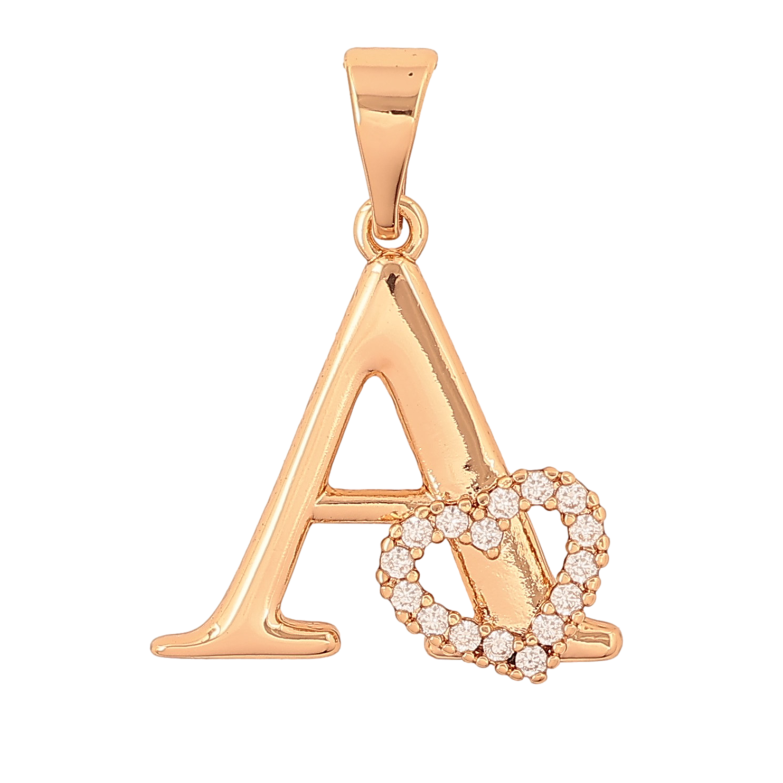 Кулон Xuping колір Позолота 18K "Літера A з серцем" для ланцюжка до 7мм фото №1