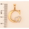 Кулон Xuping колір Позолота 18K "Літера C з серцем" для ланцюжка до 7мм фото №2