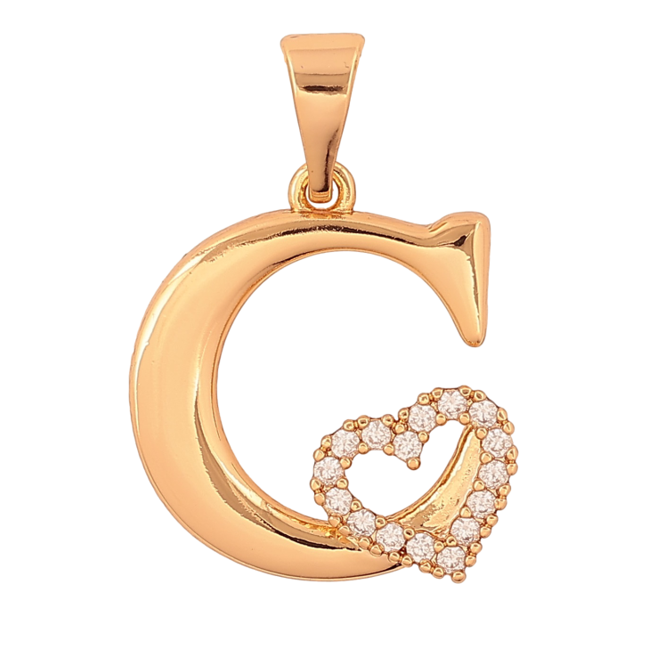 Кулон Xuping колір Позолота 18K "Літера C з серцем" для ланцюжка до 7мм фото №9